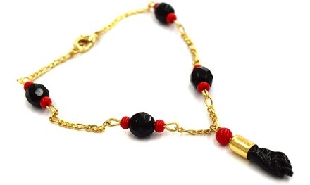  Azabache Bracelet 14K Gold Filled 5.5