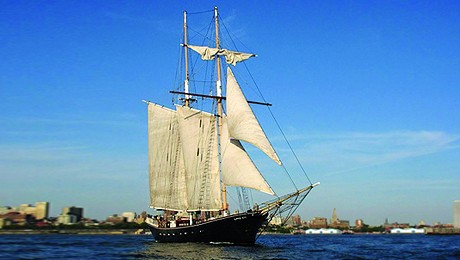 Daytime Statue of Liberty and City Lights Sails Aboard the Clipper City Tall Ship