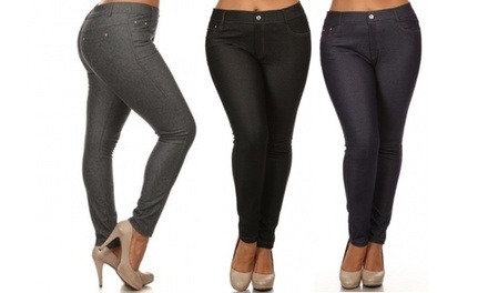 Women's Plus Size Jeggings and Leggings (5-Pack)