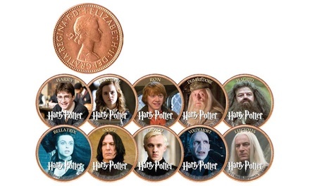 Harry Potter Heroes and Villains UK Legal Tender Collectible Coins (10-Piece)