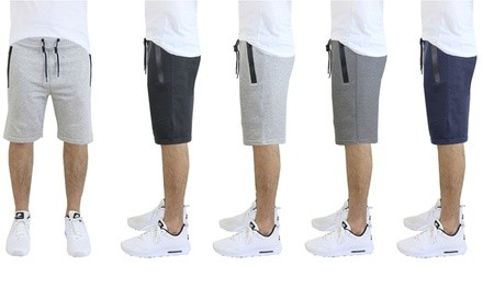 Men's French-Terry Shorts with Zipper Pockets