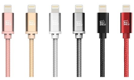 LAX 4Ft. Apple-Certified Braided Lightning Charging Cable (1-, 2-, or 3-Pack)