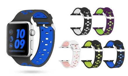 Breathable Silicone Sports Bands for Apple Watch (1- or 2-Pack)