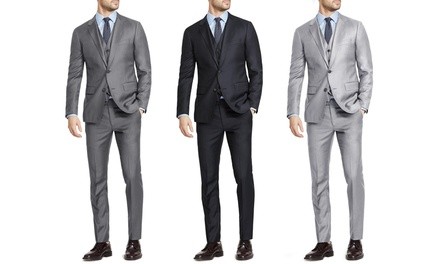 Verno Men's Classic-Fit Wool Suits (3-Piece)