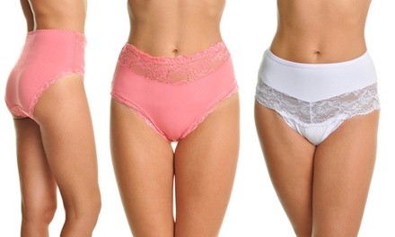 Angelina High-Waist Lace Briefs (6-Pack)