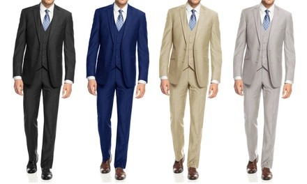 Braveman Men's Slim-Fit Solid Suits (3-Piece)