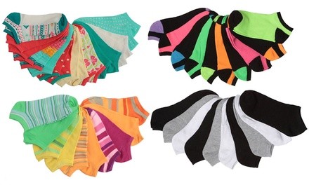 Tipi Toe Women's Colorful Patterned No-Show Socks (20-Pack)