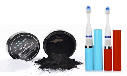 100% Natural Activated Coconut Charcoal Powder with Toothbrush