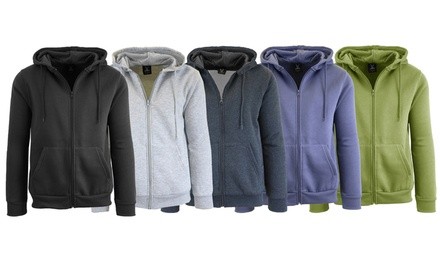 Men's Slim Fit Fleece-Lined Zip-Up Hoodies (2-Pack)