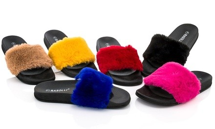 Rasolli Women's Josey Fur Slide Sandals