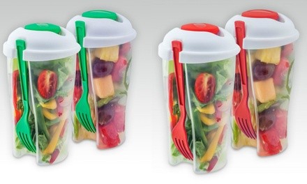 Portable Healthy Salad Containers (2-Pack)