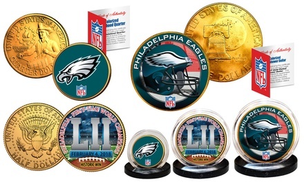 NFL Champions Philadelphia Eagles 24K Gold Plated Coin Set (3-Piece)