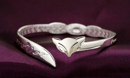 Love You Forever Cuff Bracelet in Sterling Silver Plating by Maze Exclusive 