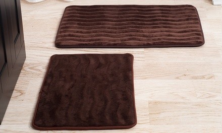 Memory-Foam Wave Bathmat Set (2-Piece)