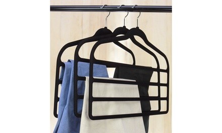 Velvet Space-Saving Pants Hangers (4-Pack)