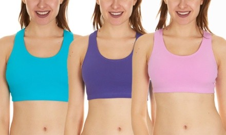 Fruit of the Loom Low-Impact Sports Bra (3-Pack)