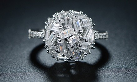 Staggered Cubic Zirconia Ring by Barzel