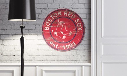 MLB Round Distressed Sign 