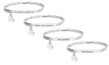 Stainless Steel Inspirational ID Bracelet by Pink Box