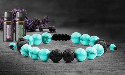 Lava Stone Adjustable Chakra Diffuser Bracelet