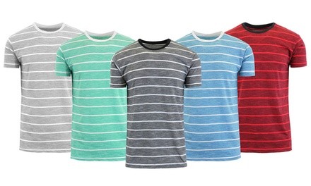 Men's Slim Fit Short Sleeve Marled Striped Tee