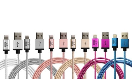 Rhino Apple-Certified Braided Lightning Charging Cables (1-, 2- or 3-Meter)