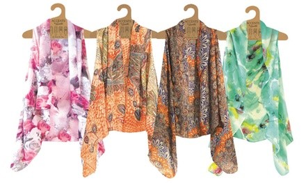 LaFleur Collection Women's One-Size Printed Sheer Vest. Multiple Styles Available.