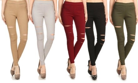 Women's High-Waisted Pull-On Ripped Stretch Skinny Jeggings (3-Pack). Plus Sizes Available.