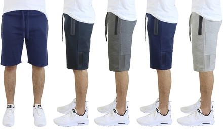 Men's Tech Fleece Shorts with Zipper Pockets and Mesh Trim (2-Pack)