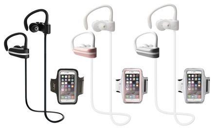 Jarv Mach 1 Sport Wireless Bluetooth Headphones and Universal Smartphone Armband Bundle 