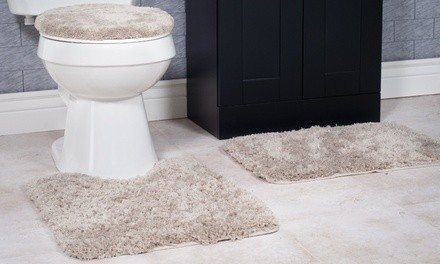 Lavish Home Super Plush Non-Slip Bath Mat Rug Set (3-Piece)