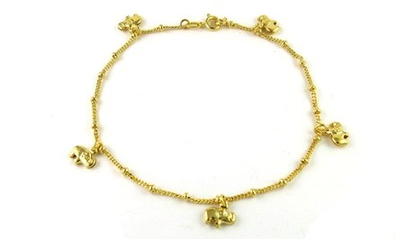 18K Yellow Gold Plated Charm Anklets by Verona