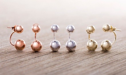 Nina & Grace Sterling Silver High Polish Ball Front-to-Back Earrings