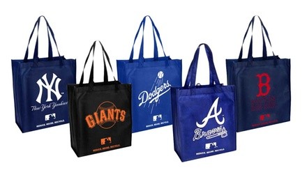 Forever Collectibles MLB Reusable Grocery Tote Bag with Team Logo (2-Pack)