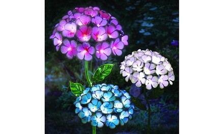 Solar Hydrangea Garden Stake