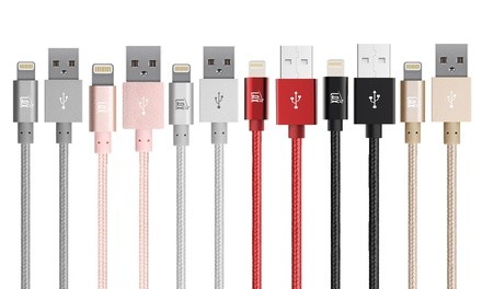 LAX 6Ft. Apple-Certified Braided Lightning Charging Cable (1-, 2-, or 3-Pack)