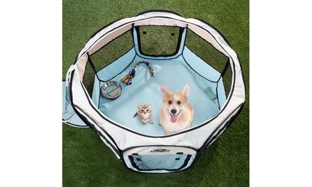 Petmaker Portable Pop-Up Pet Playpen with Carrying Bag