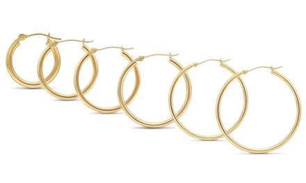 14K Gold Bonded High-Polish Hoop Earrings by Moricci