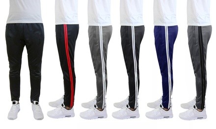 Men's Striped Moisture-Wicking Jogger Track Pants (2-Pack)