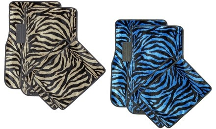 OxGord Front and Back Zebra Pattern Car Floor Mats