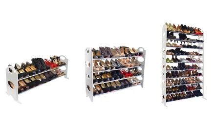 Stackable 2-, 4-, or 10-Tier Shoe Rack