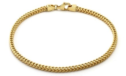 14K Solid Yellow Gold Women's Franco Bracelet