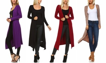 Isaac Liev Women's Lightweight Flyaway Cardigan Duster