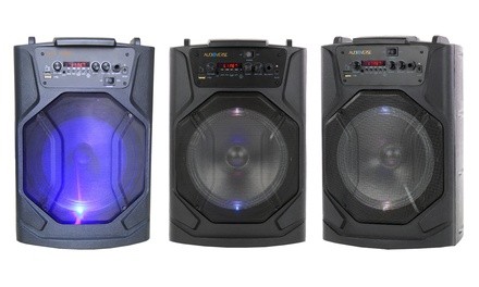 Audioverse AV-81 Portable Wireless Bluetooth PA Speaker with Front Panel Display and Party Lights