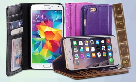 Aduro BookCase Folio and Wallet for iPhone or Samsung Galaxy