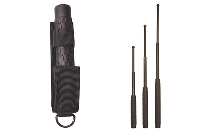 Self Defense Expandable Baton with Foam or Rubber Handle and Sheath