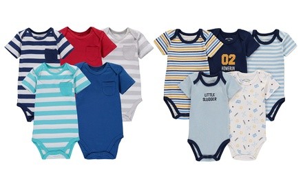 Wan-A-Beez Baby Girls' and Boys' Short Sleeve Bodysuit (5-Pack)