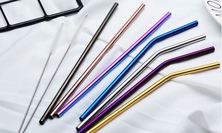 Stainless Steel Straws with Brush (8-Pack)