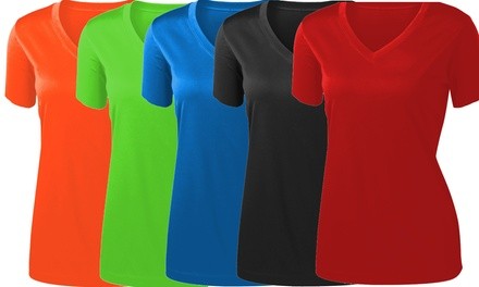 Women's Short-Sleeve Colorful Sports T-Shirt. Plus Sizes Available.