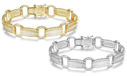 Elegant Baguette Link Tennis Bracelets Made with Swarovski Elements